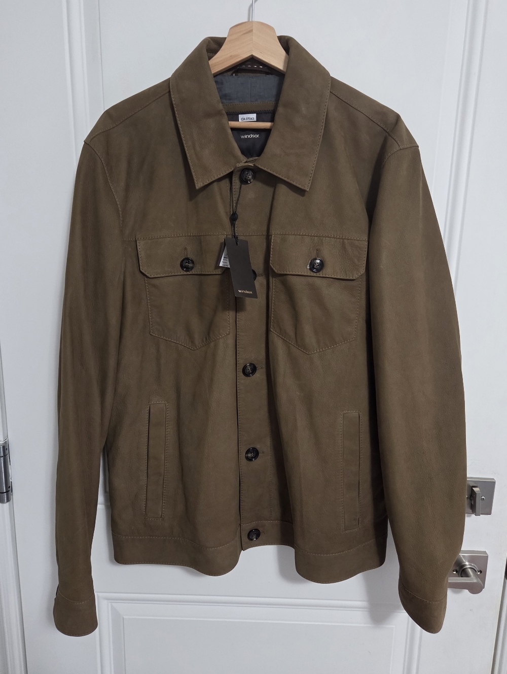 NWT - Windsor. Men's Greccio Calf Nubuck Leather Jacket - EU 52/L, EU 54/XL